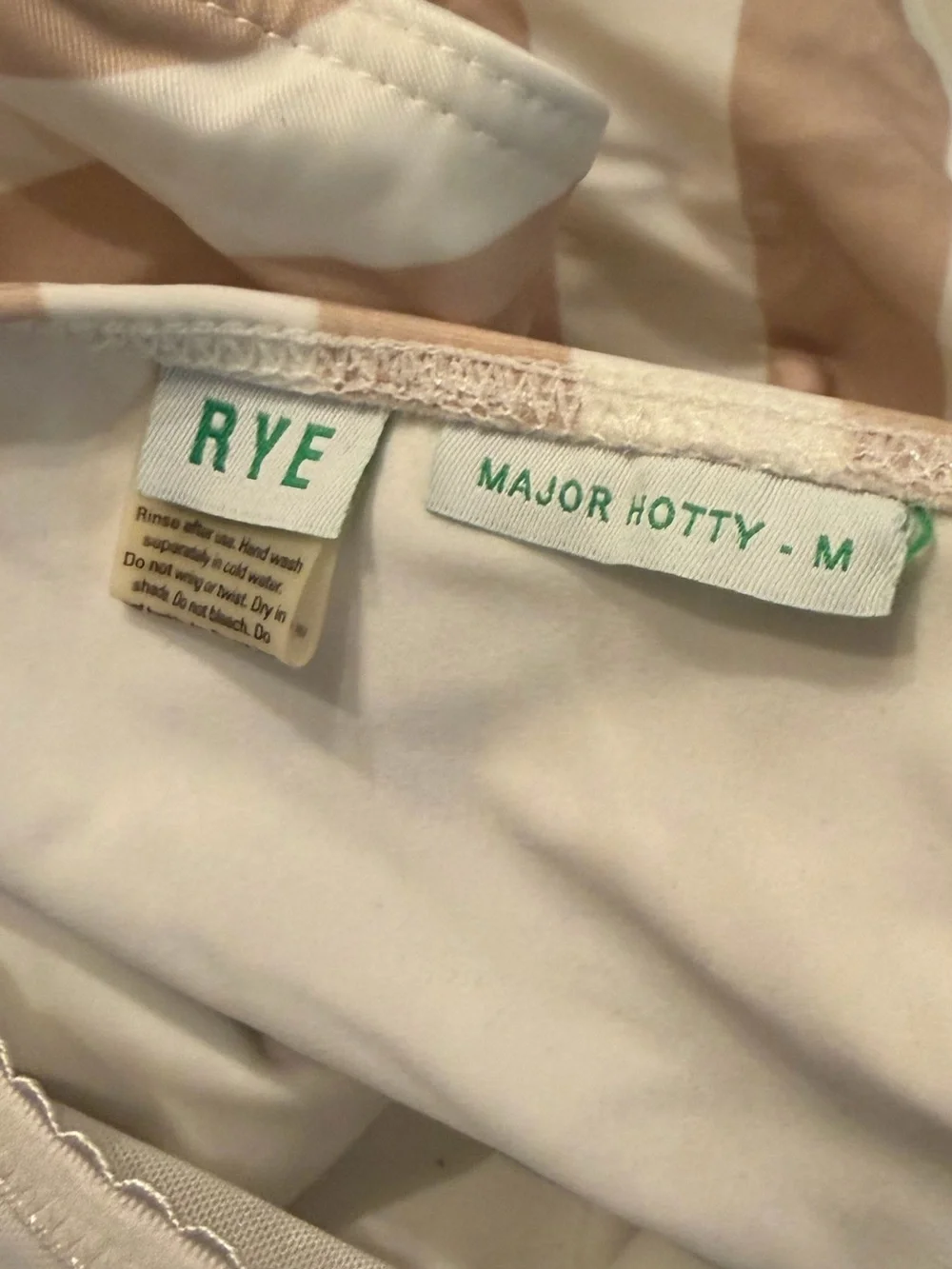 NWT ✨ Rye major Hotty Cream and Beige Striped One-Piece swimsuit size small
